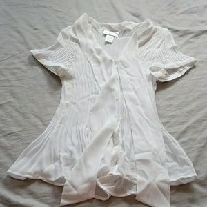 Worthington size large white sheer button-down